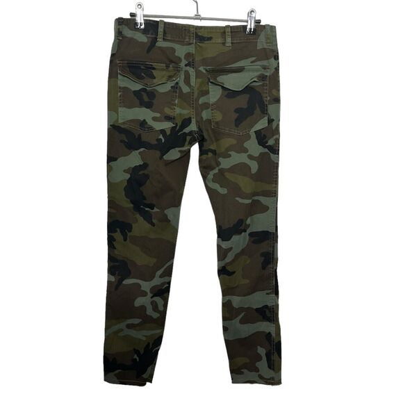 Nili Lotan Jenna Pants Green Camouflage Cropped Slim Fit Mid Rise Women Size 2 - Picture 5 of 13